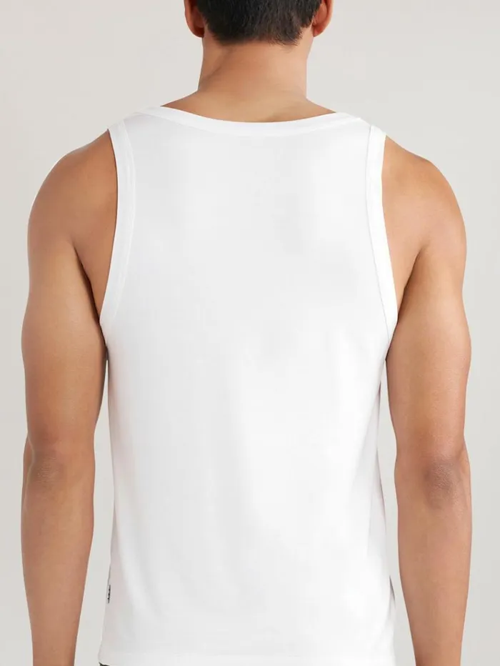 REISS Sweats Hoodies and Joggers Men CH Studios Crew Neck Vest With TENCEL Fibers White