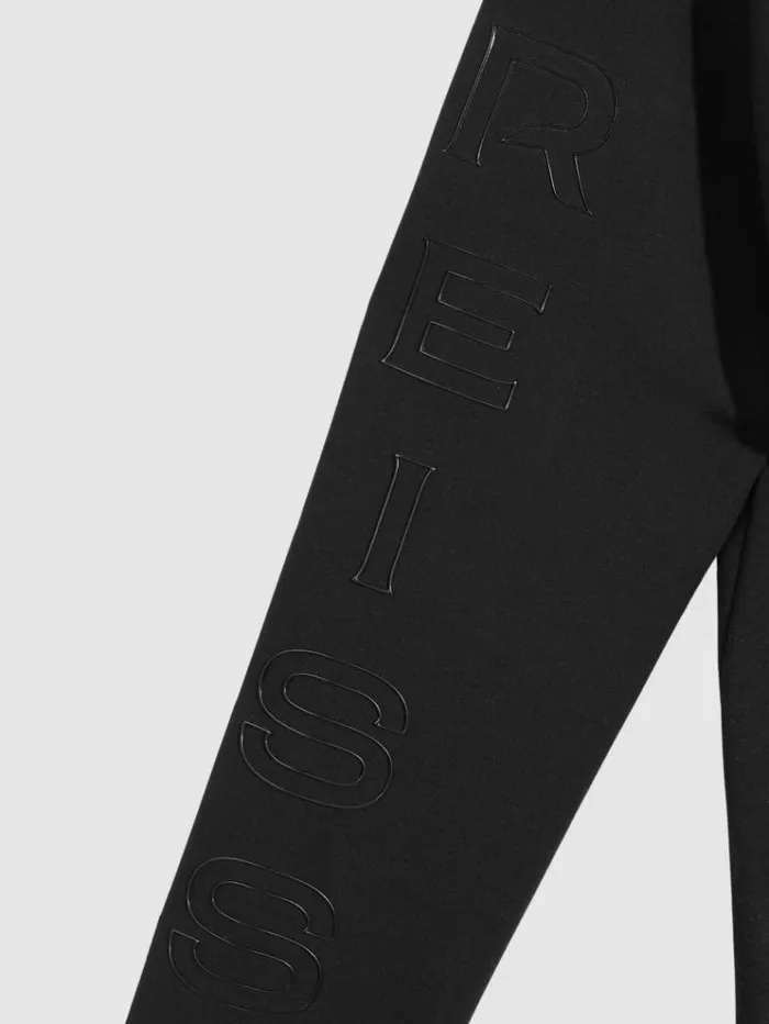 REISS Sweats Hoodies and Joggers Men Interlock Jersey HalfZip Funnel Neck Sweatshirt Black