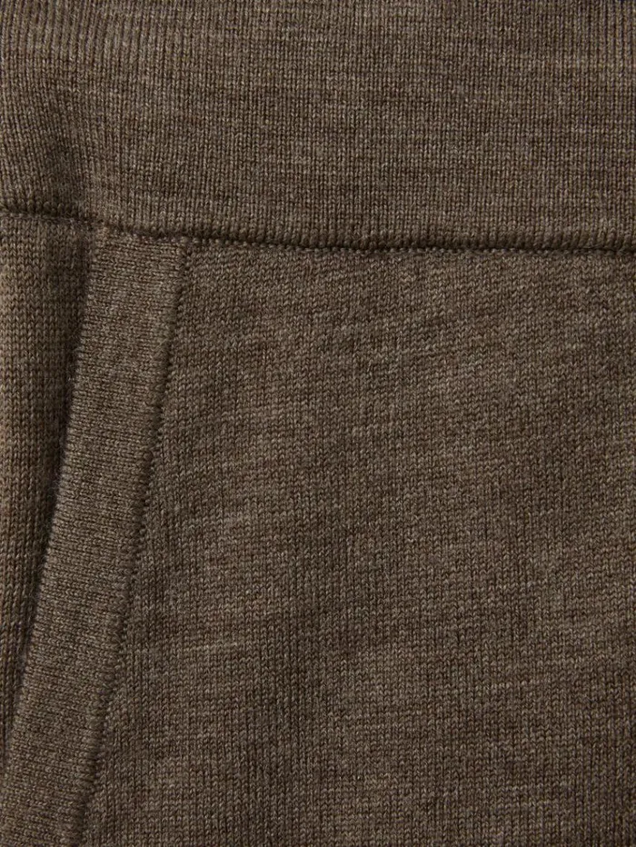 REISS Sweats Hoodies and Joggers Men Merino Wool Blend Drawstring Joggers Dark Brown Melange