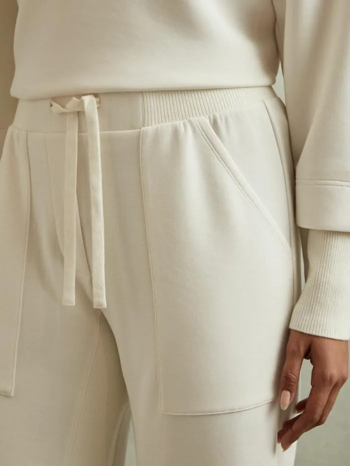 REISS Sweats Hoodies and Joggers Women Tapered Drawstring Joggers Cream