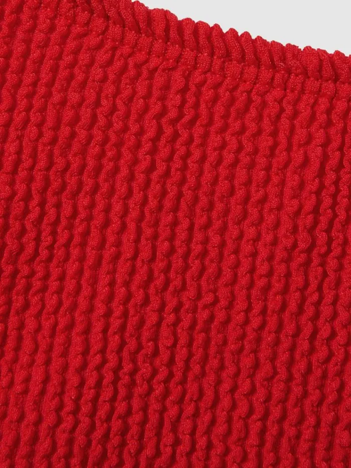 REISS Swimwear Women Always Fits Textured Bikini Bottoms Bright Red