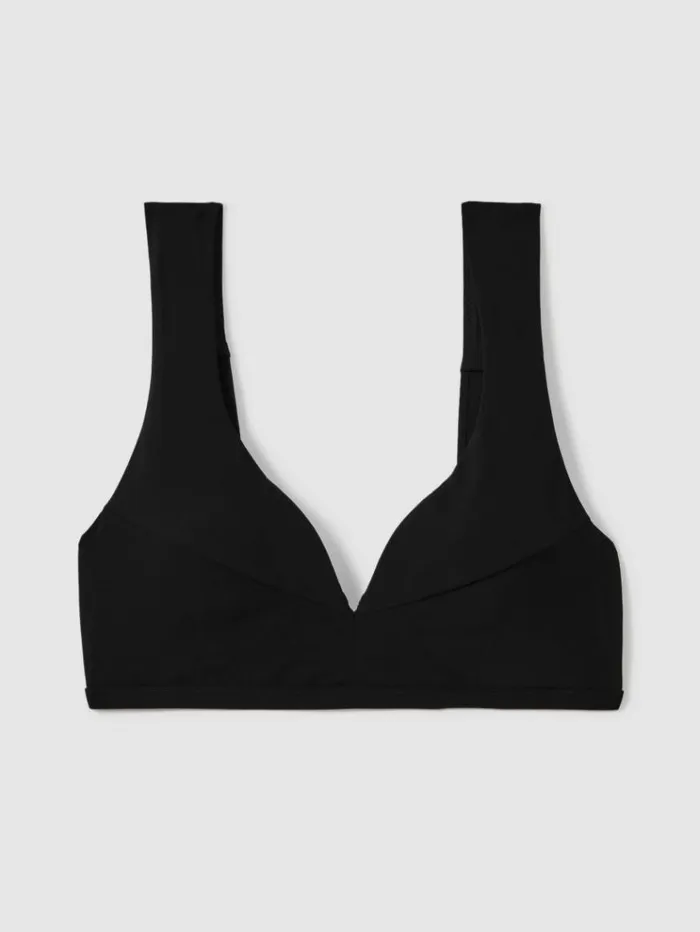 REISS Swimwear Women Wide Strap Boned Bikini Top Black