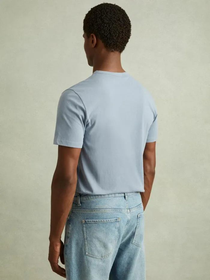 REISS TShirts Men Cotton Crew Neck TShirt Airforce Blue