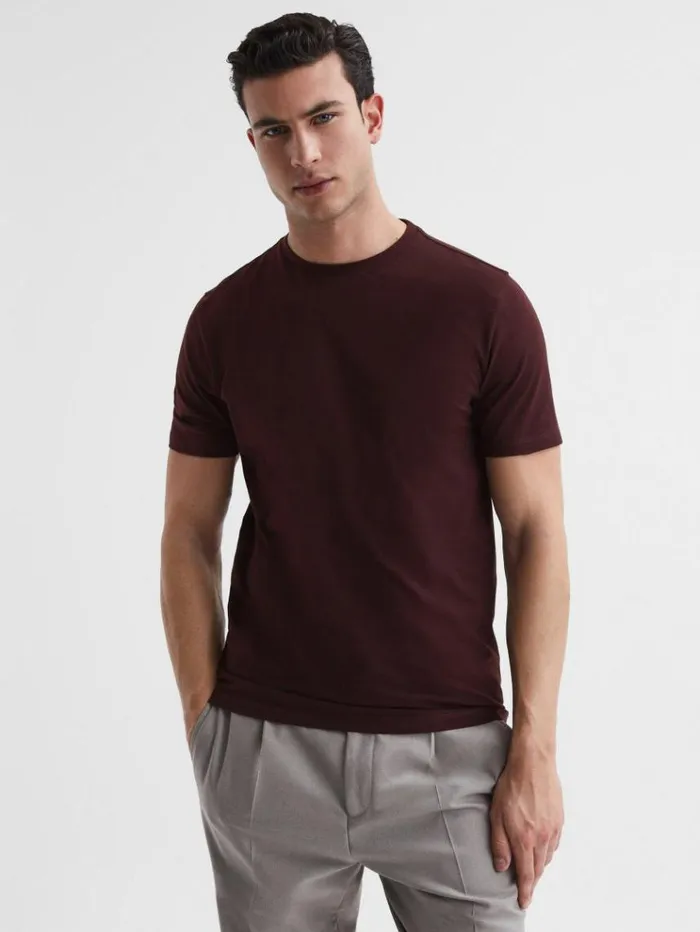 REISS TShirts Men Crew Neck TShirt Bordeaux