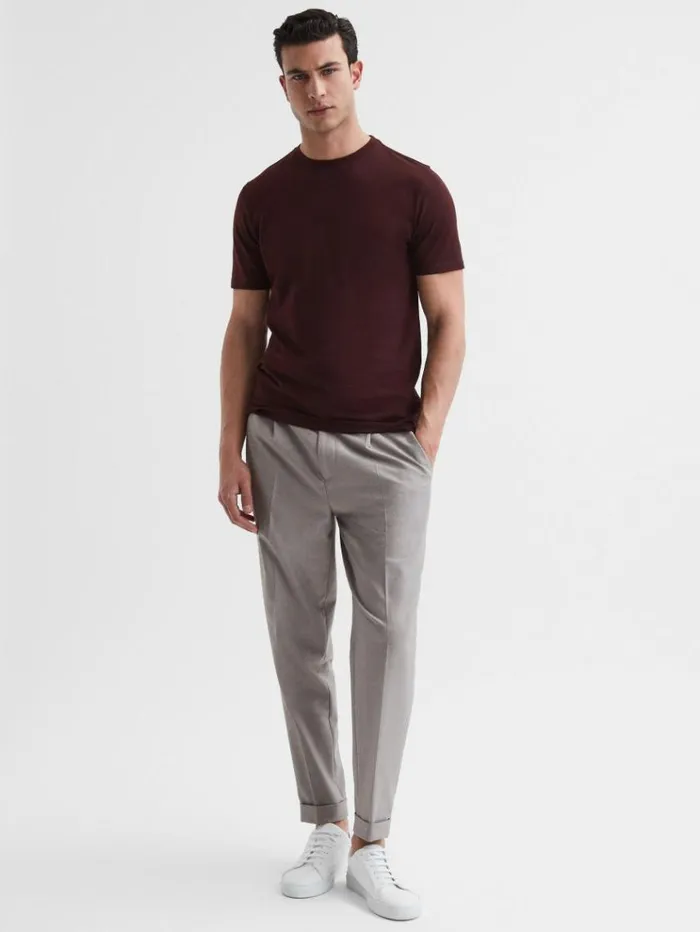 REISS TShirts Men Crew Neck TShirt Bordeaux