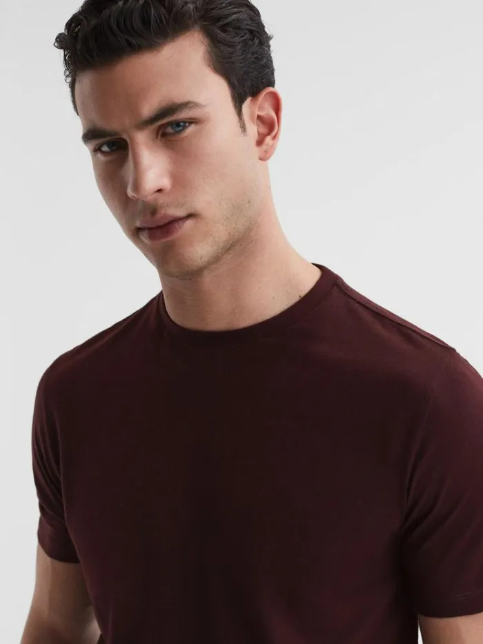 REISS TShirts Men Crew Neck TShirt Bordeaux