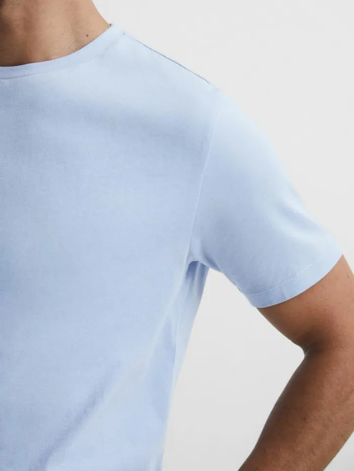 REISS TShirts Men Crew Neck TShirt Soft Blue