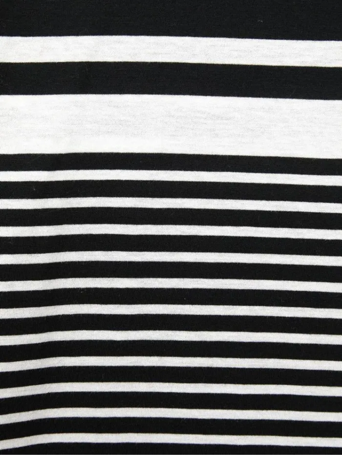 REISS TShirts Men Mercerised Cotton Striped Crew Neck TShirt Whitenavy