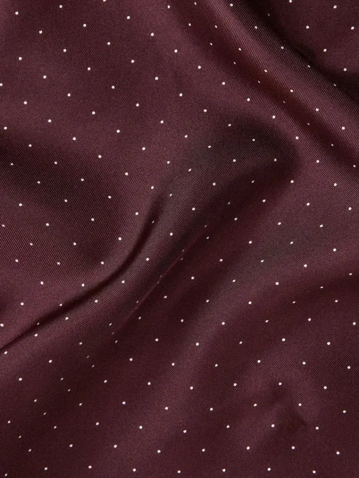 REISS Ties and Pocket Squares Men Polka Dot Silk Pocket Square Burgundy