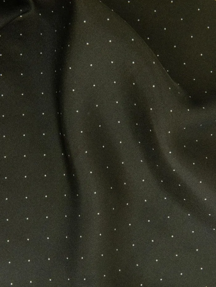 REISS Ties and Pocket Squares Men Polka Dot Silk Pocket Square Dark Green