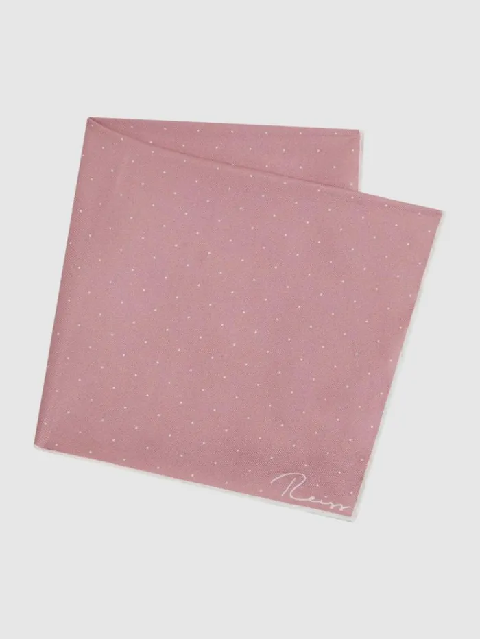 REISS Ties and Pocket Squares Men Polka Dot Silk Pocket Square Pink