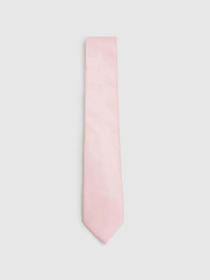 REISS Ties and Pocket Squares Men Polka Dot Silk Tie Light Pink