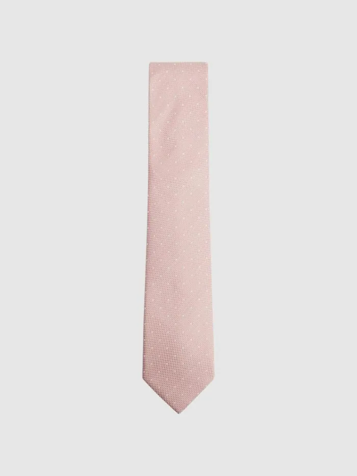 REISS Ties and Pocket Squares Men Polka Dot Tie Soft Pink