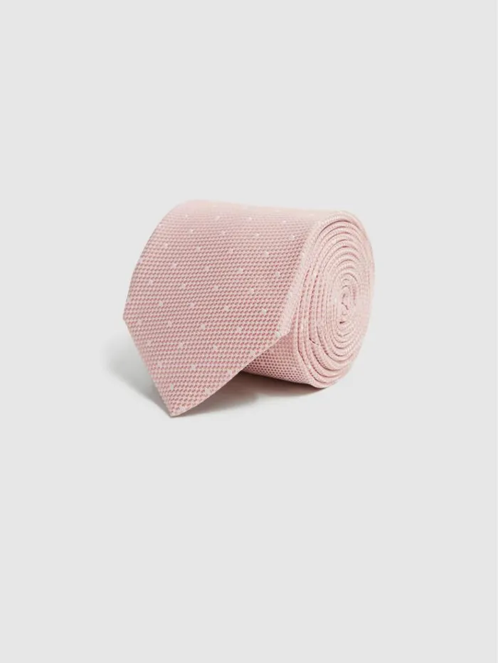 REISS Ties and Pocket Squares Men Polka Dot Tie Soft Pink