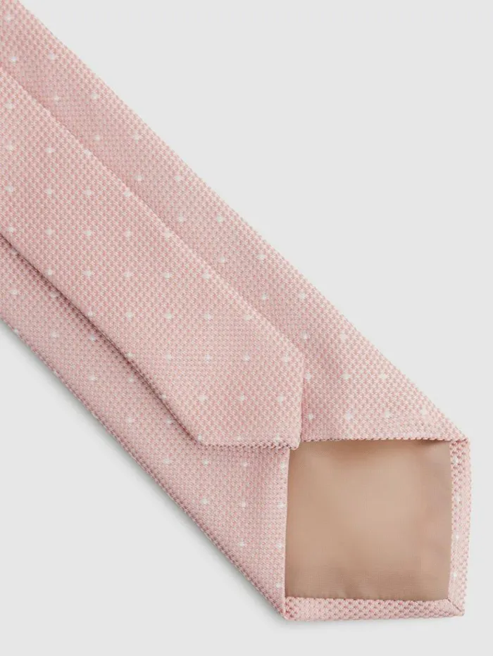 REISS Ties and Pocket Squares Men Polka Dot Tie Soft Pink