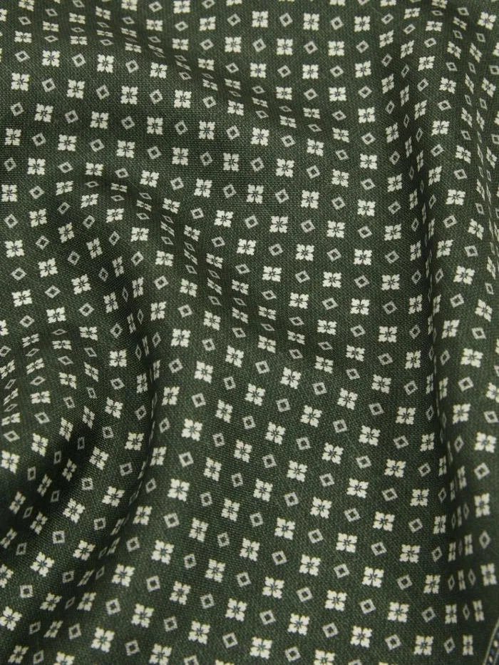REISS Ties and Pocket Squares Men Reversible Silk Pocket Square Olive