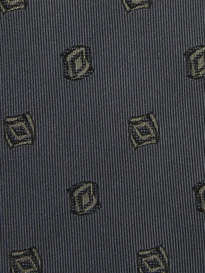 REISS Ties and Pocket Squares Men Silk Blend Jacquard Tie Steel Blue