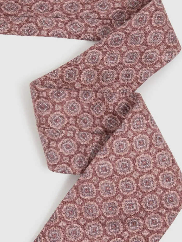 REISS Ties and Pocket Squares Men Silk Floral Medallion Tie Dusty Pink