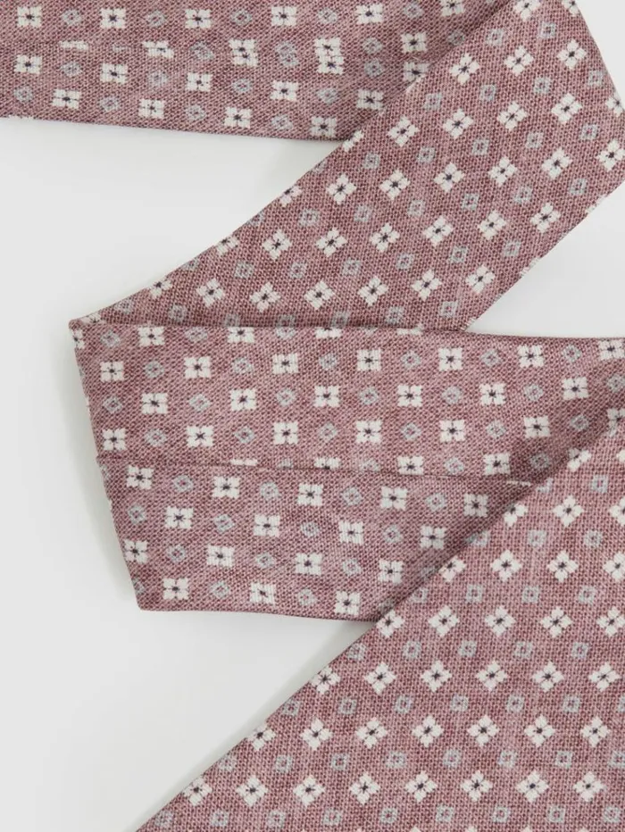 REISS Ties and Pocket Squares Men Silk Medallion Print Tie Dusty Pink