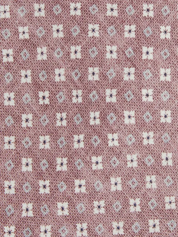 REISS Ties and Pocket Squares Men Silk Medallion Print Tie Dusty Pink