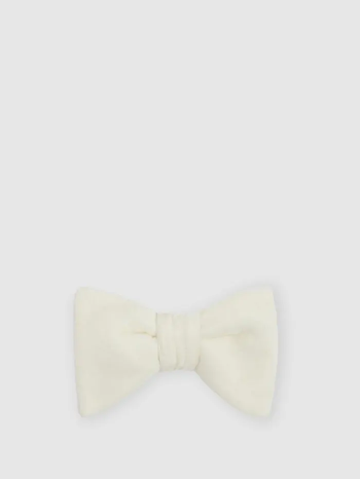 REISS Ties and Pocket Squares Men Velvet Bow Tie Ivory