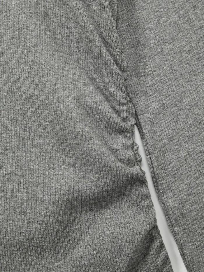 REISS Tops and TShirts Children Cotton Blend Ruched TShirt Grey