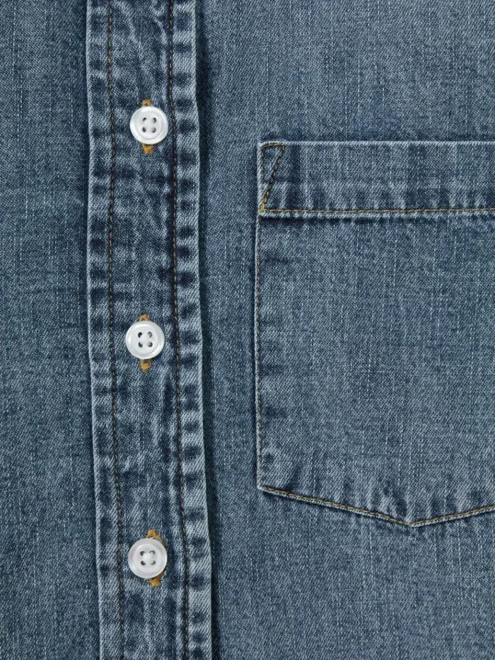 REISS Tops and TShirts Children Denim ButtonThrough Shirt Blue
