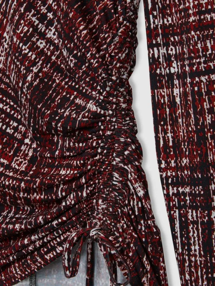 REISS Tops Women AbstractPrint RuchedJersey Top Red