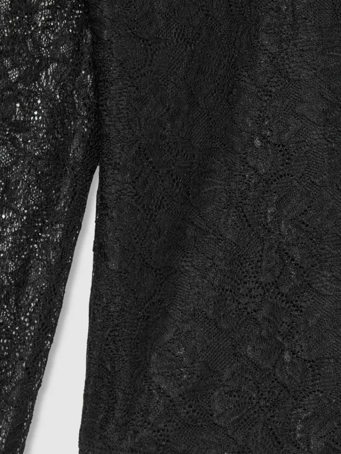 REISS Tops Women Lace DoubleLayer Bodysuit Black