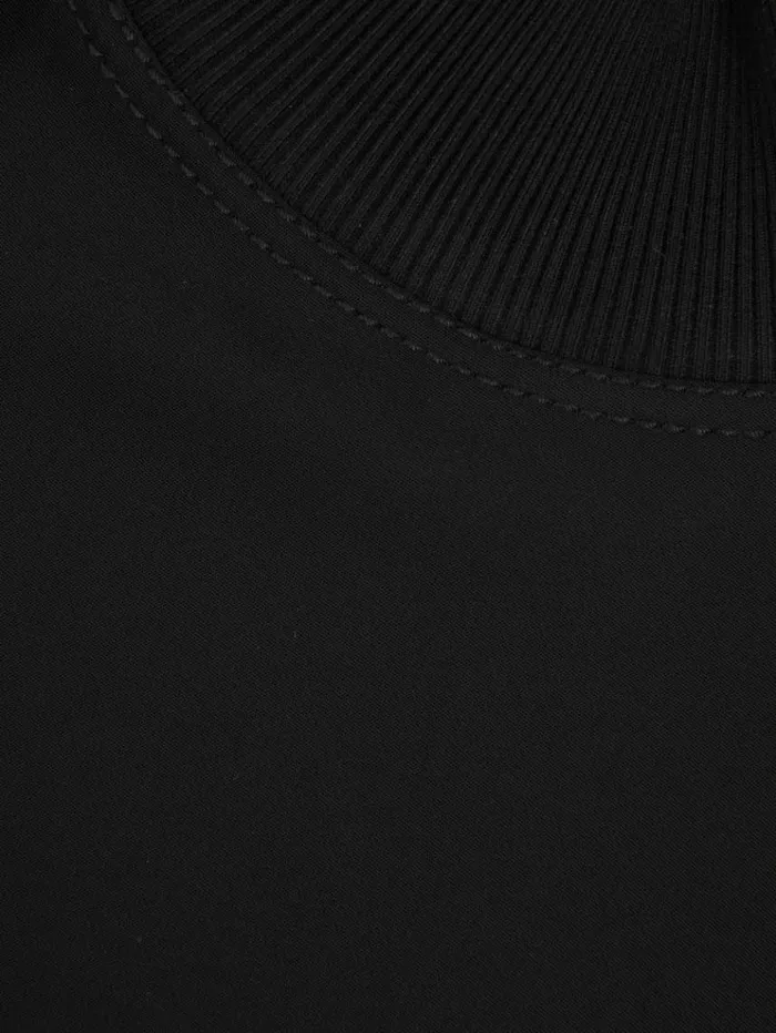 REISS Tops Women Oversized Rib Neck TShirt Black