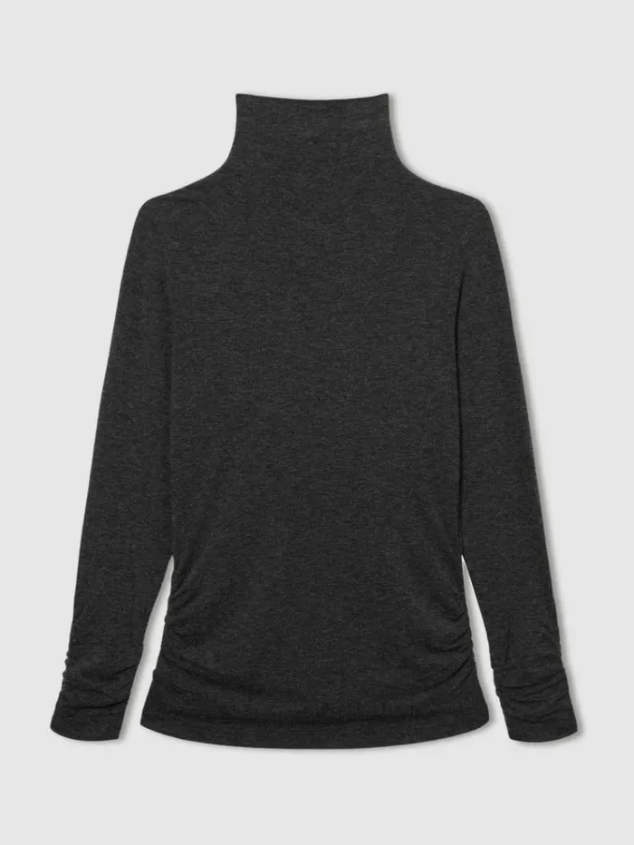 REISS Tops Women Ruched Jersey Top With Wool Black