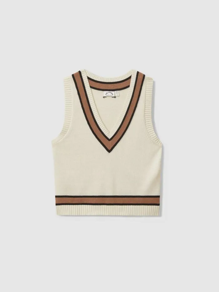 REISS Tops Women The Upside Knitted VNeck Vest Cream