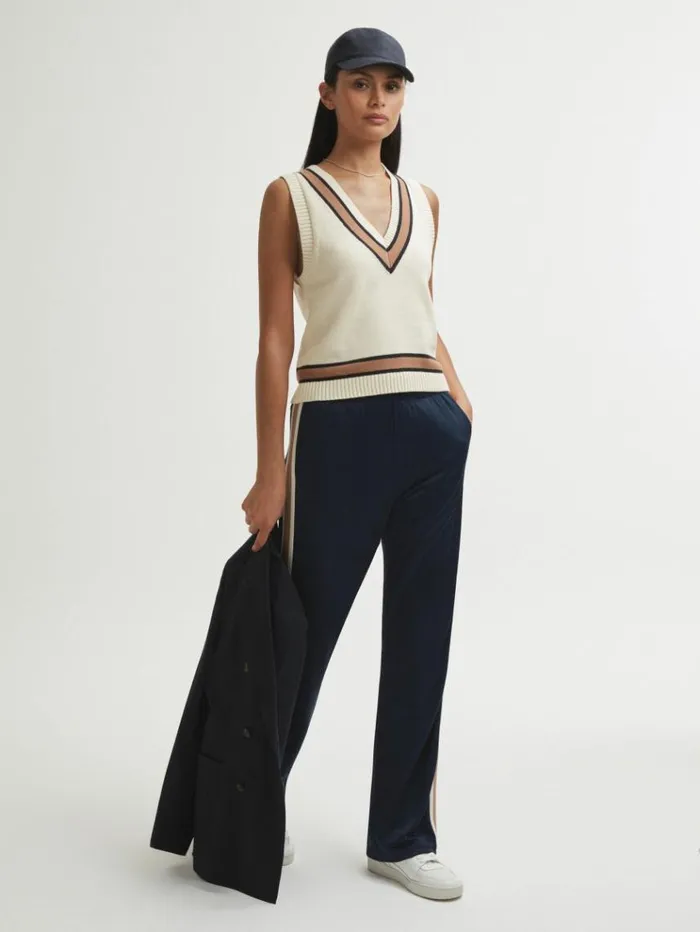 REISS Tops Women The Upside Knitted VNeck Vest Cream