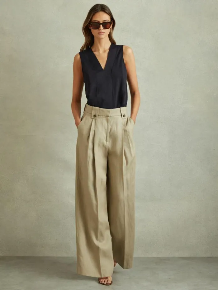 REISS Tops Women VNeck Shell Top Navy