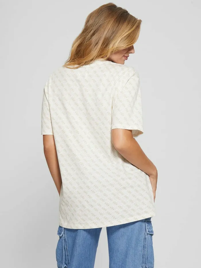 Rhinestone Mouse Graphic Tee Tan Quattro Print Tops GUESS Women