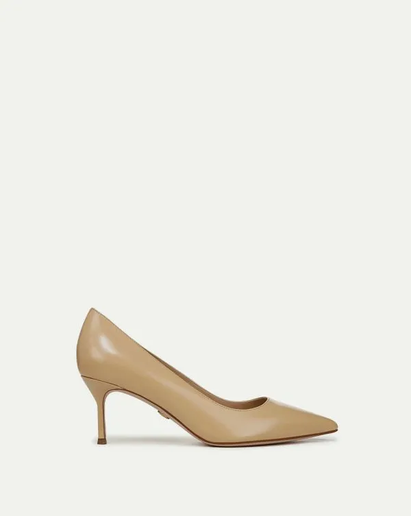 Rita Leather Pump Beige Women Veronica Beard Shoes
