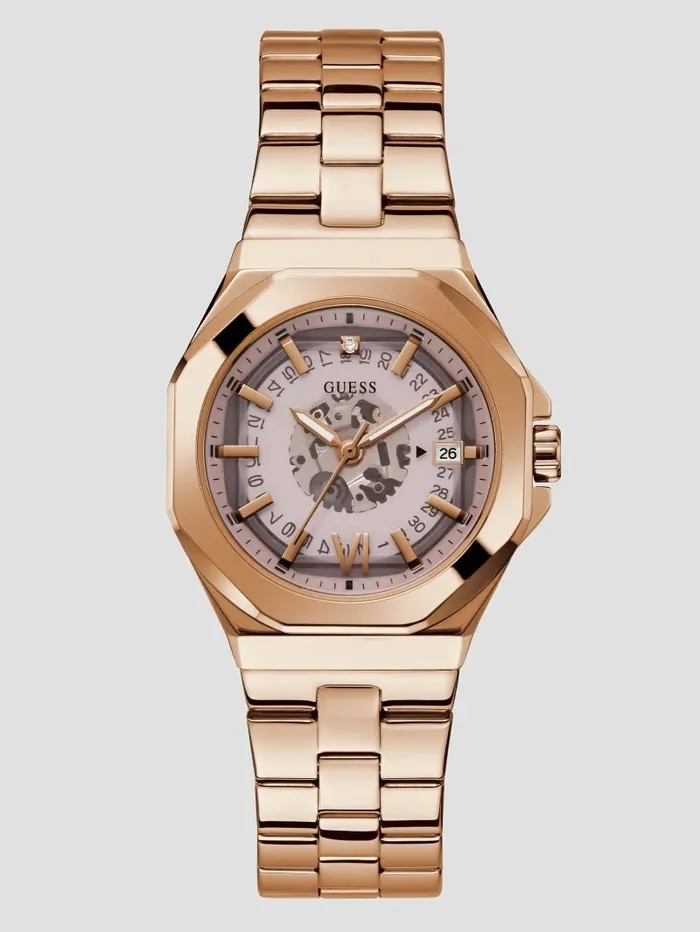 Rose GoldTone Diamond Analog Watch Rose Gold Watches GUESS Women