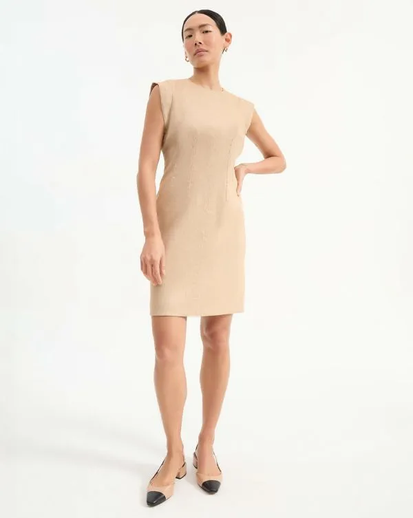 Rosedale Linen Dress Khaki Melange Women Veronica Beard Dresses