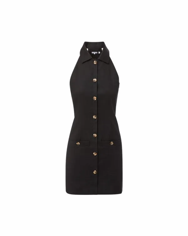 Roxanne StretchLinen Shirtdress Black Women Veronica Beard Dresses Roxanne StretchLinen Shirtdress Black Women Veronica Beard Dresses