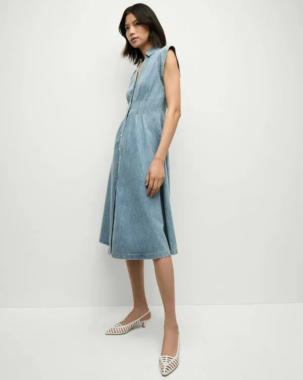 Ruben Denim Dress Pebble Stone Women Veronica Beard Dresses Ruben Denim Dress Pebble Stone Women Veronica Beard Dresses