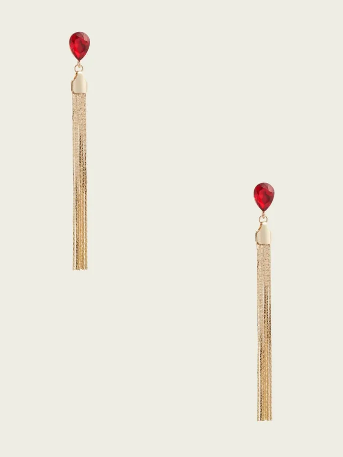Ruby Stud Drop Earrings Lacquer Red A503 Jewelry GUESS Women