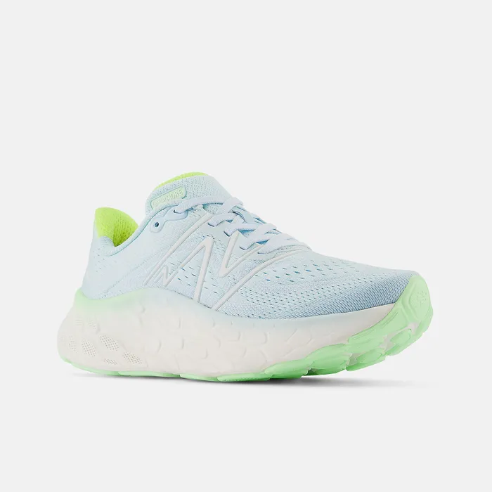 Running New Balance Women Fresh Foam X More v4 Blue with Green Aura and White Running New Balance Women Fresh Foam X More v4 Blue with Green Aura and White