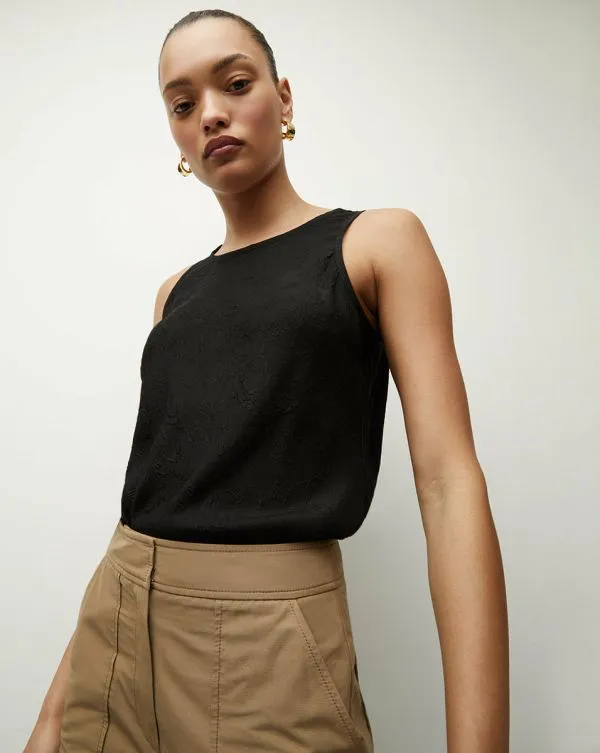Sabrina Crepe Tank Black Women Veronica Beard Tops