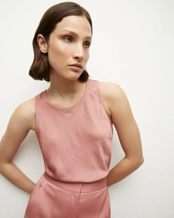Sabrina Crepe Tank Rose Women Veronica Beard Tops