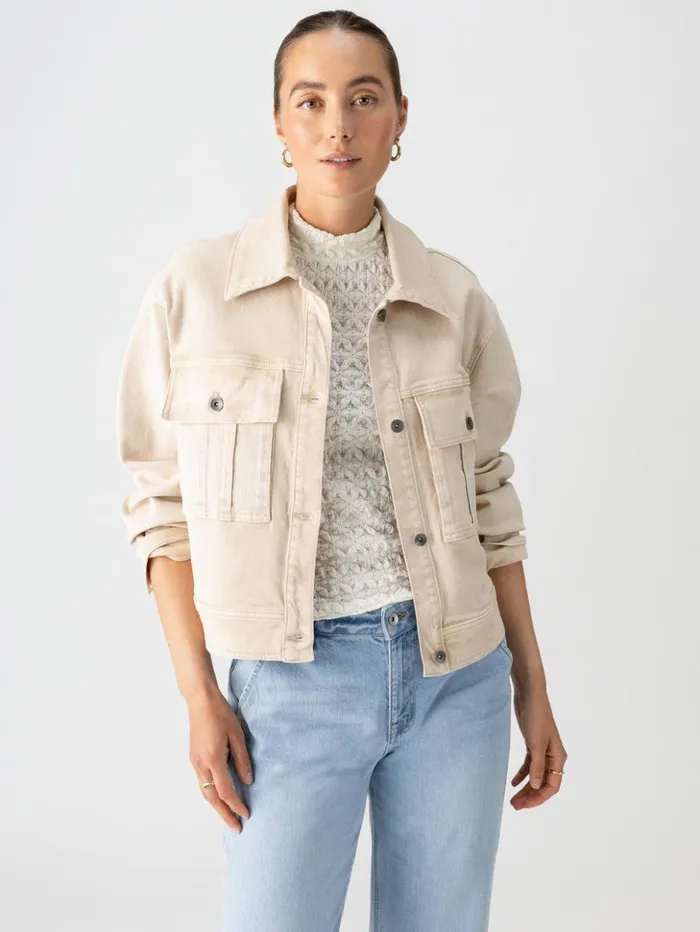 Sanctuary Clothing Denim Women Cargo Denim Jacket Toasted Almond