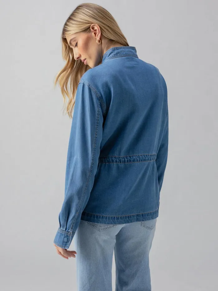 Sanctuary Clothing Denim Women Cinched Surplus Denim Jacket Sun Drenched Sanctuary Clothing Denim Women Cinched Surplus Denim Jacket Sun Drenched