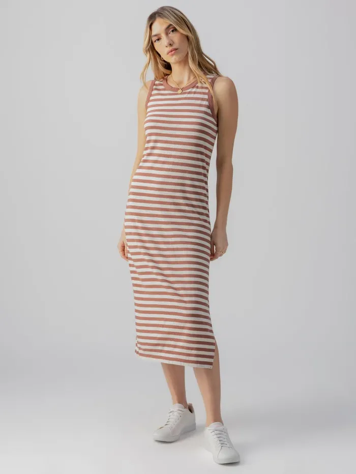 Sanctuary Clothing Dresses and Jumpsuits Women Contrast Trim Maxi Dress Washed ClayBirch Stripe Sanctuary Clothing Dresses and Jumpsuits Women Contrast Trim Maxi Dress Washed ClayBirch Stripe