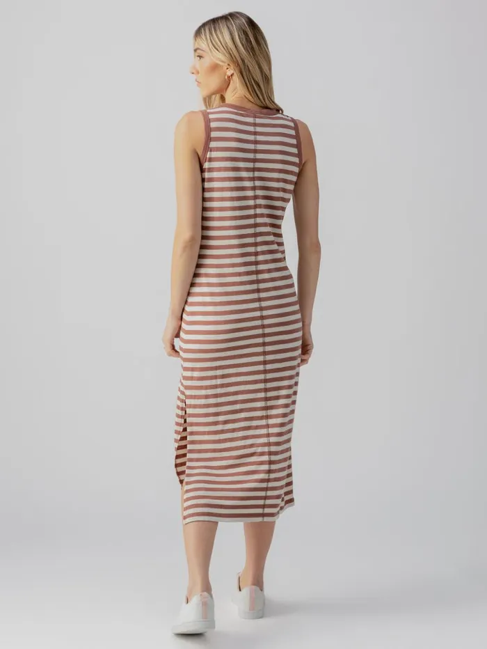 Sanctuary Clothing Dresses and Jumpsuits Women Contrast Trim Maxi Dress Washed ClayBirch Stripe