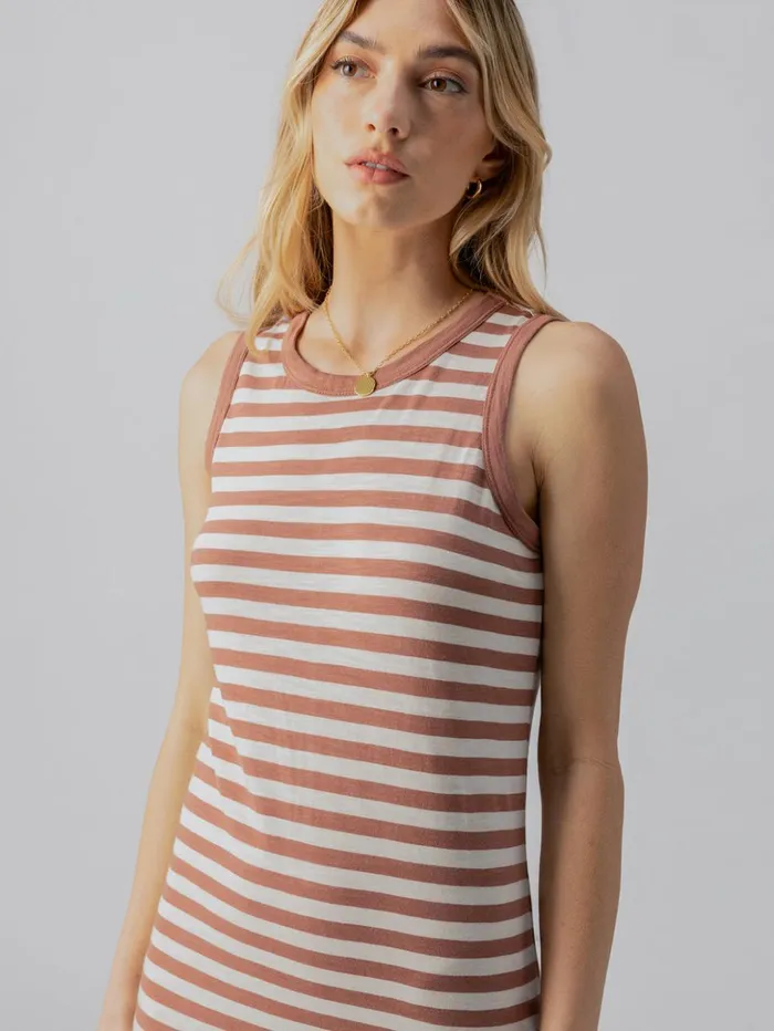 Sanctuary Clothing Dresses and Jumpsuits Women Contrast Trim Maxi Dress Washed ClayBirch Stripe
