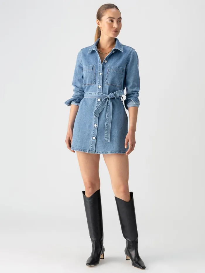 Sanctuary Clothing Dresses and Jumpsuits Women Denim Utility Shirt Dress Solar Flare Sanctuary Clothing Dresses and Jumpsuits Women Denim Utility Shirt Dress Solar Flare
